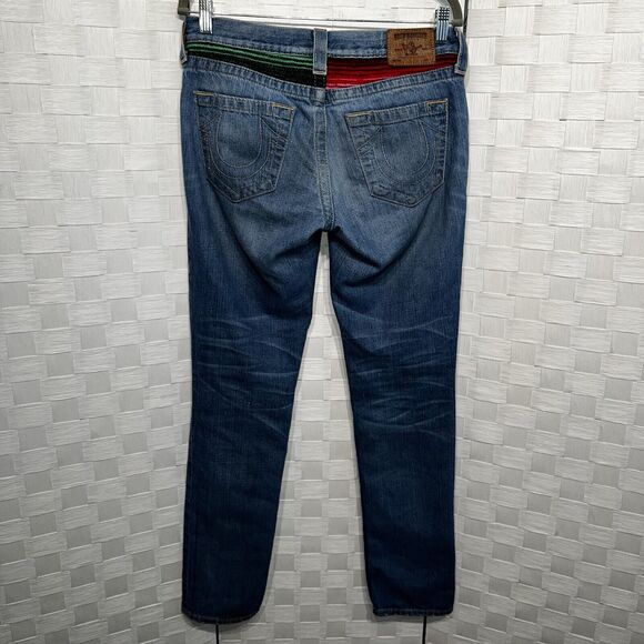 True Religion Womens Y2k Vintage Brianna Patchwork Aztec Button Fly Jean Size 26 - Picture 13 of 13